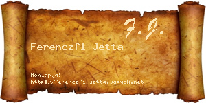 Ferenczfi Jetta névjegykártya